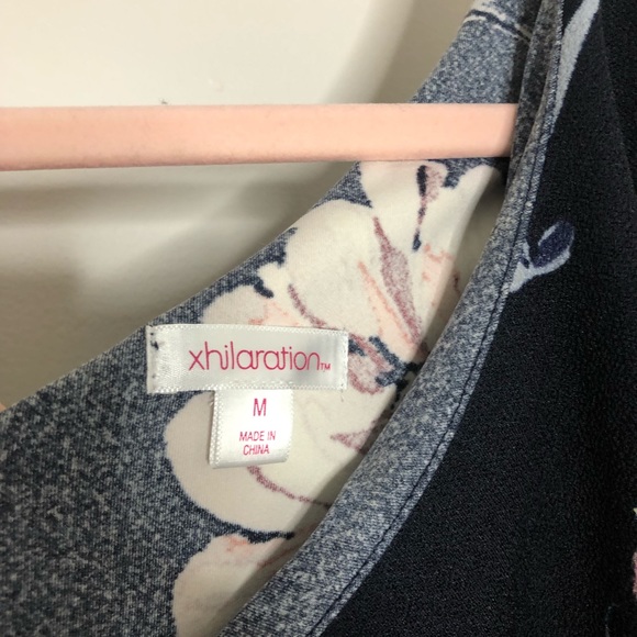 Navy One Shoulder Floral Dress - Picture 9 of 12